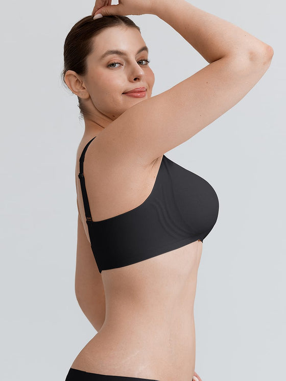 Wholesale Cut Out Wireless Bra Seamless Jelly Support Everyday T Shirt Bra for Big Chest SPU