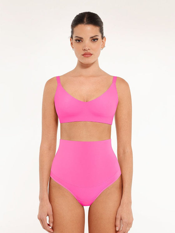 Wholesale Seamless Comfort Underarm Smoothing V-Neck Bralette with Adjustable Straps