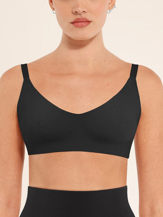 Wholesale Seamless Comfort Underarm Smoothing V-Neck Bralette with Adjustable Straps