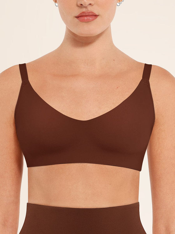 Wholesale Seamless Comfort Underarm Smoothing V-Neck Bralette with Adjustable Straps