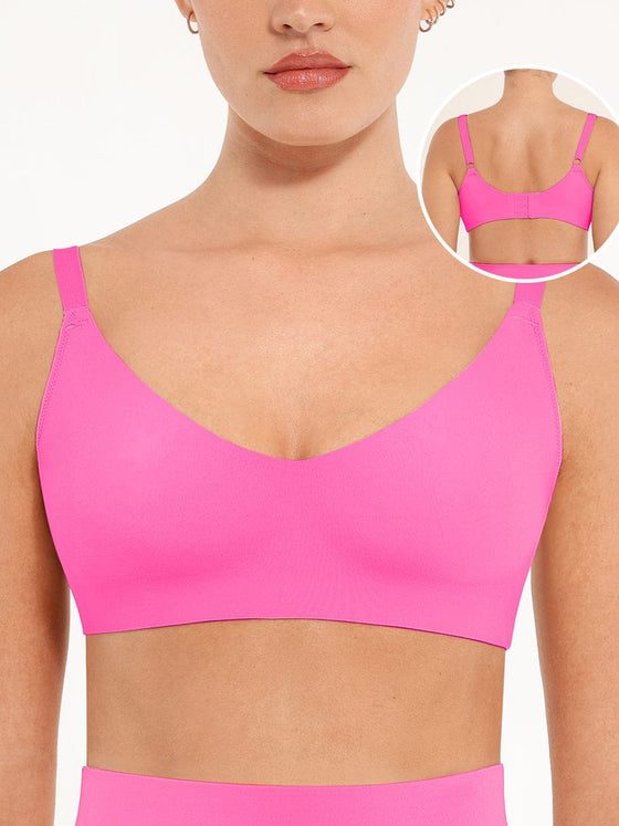 Wholesale Seamless Comfort Underarm Smoothing V-Neck Bralette with Adjustable Straps