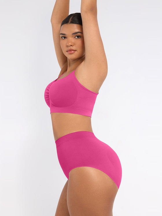 Wholesale Seamless High-Waist Tummy Control Antibacterial Peach Hip Brief