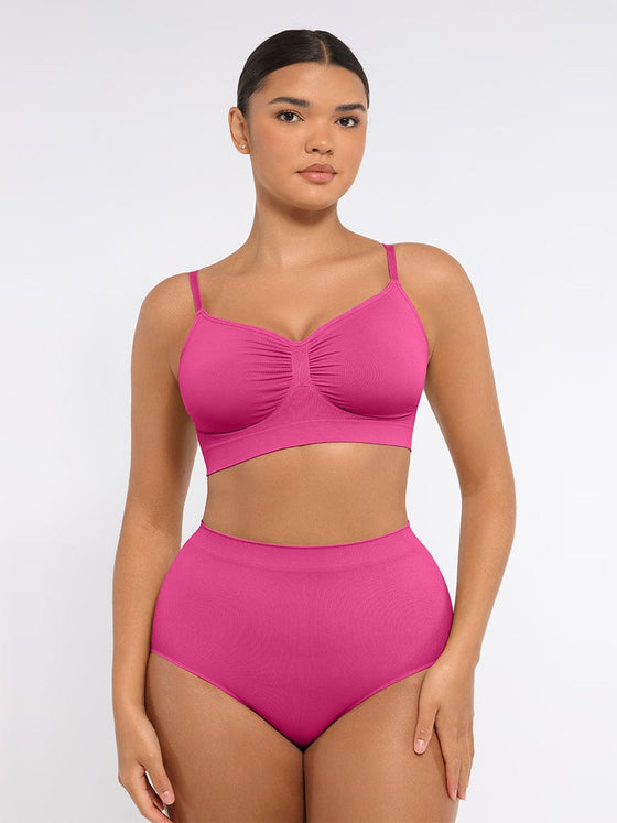 Wholesale Seamless High-Waist Tummy Control Antibacterial Peach Hip Brief