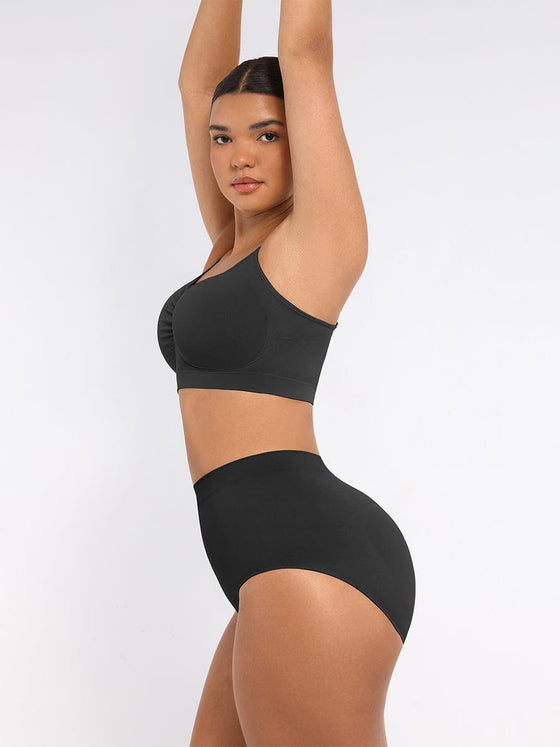 Wholesale Seamless High-Waist Tummy Control Antibacterial Peach Hip Brief