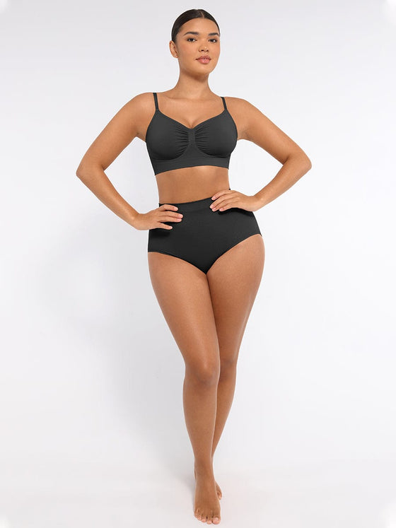 Wholesale Seamless High-Waist Tummy Control Antibacterial Peach Hip Brief