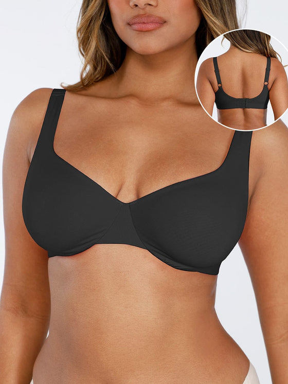 Wholesale Unpadded Underwired Deep V-Neck Side Support Bra