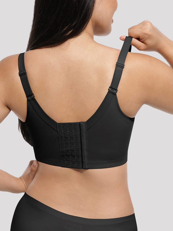 Wholesale Black Underwire Push-Up Sculpting Uplift Hide Back Fat Full Coverage Bra SPU