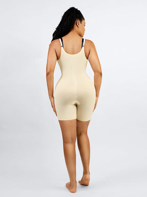 Wholesale Liquid Spandex Open-Bust Mid-Thigh  Shaping Boyshort Bodysuit