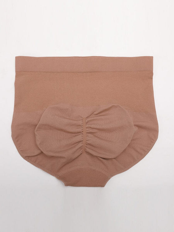 Wholesale Seamless High-Waist Tummy Control Antibacterial Peach Hip Brief