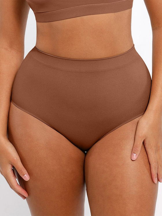 Wholesale Seamless High-Waist Tummy Control Antibacterial Peach Hip Brief