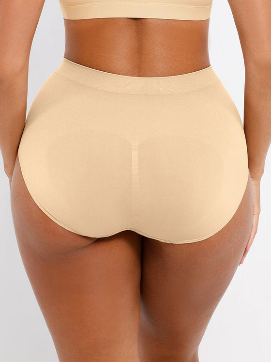 Wholesale Seamless High-Waist Tummy Control Antibacterial Peach Hip Brief