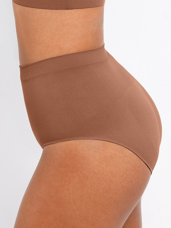 Wholesale Seamless High-Waist Tummy Control Antibacterial Peach Hip Brief
