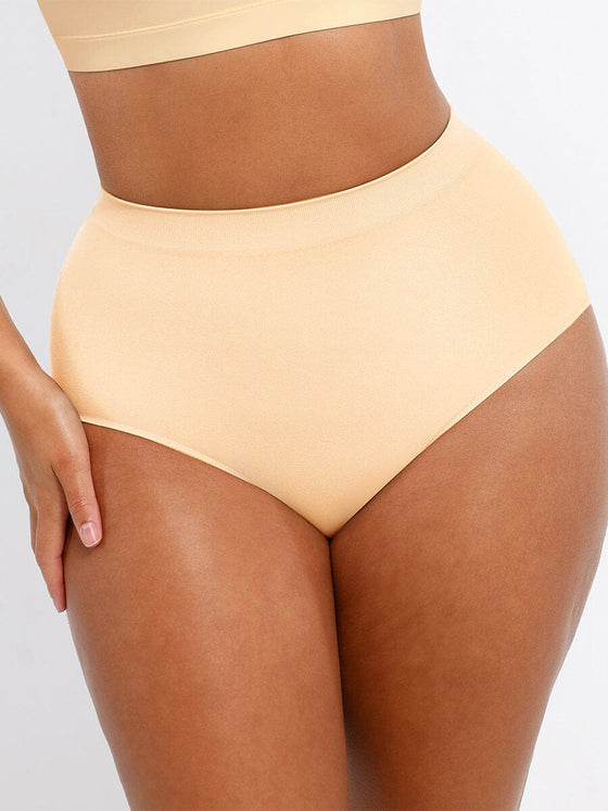 Wholesale Seamless High-Waist Tummy Control Antibacterial Peach Hip Brief