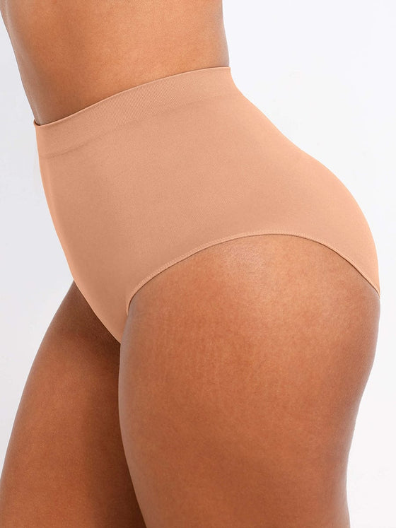 Wholesale Seamless High-Waist Tummy Control Antibacterial Peach Hip Brief