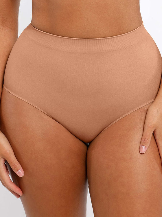 Wholesale Seamless High-Waist Tummy Control Antibacterial Peach Hip Brief