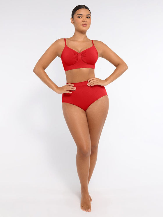 Wholesale Seamless High-Waist Tummy Control Antibacterial Peach Hip Brief