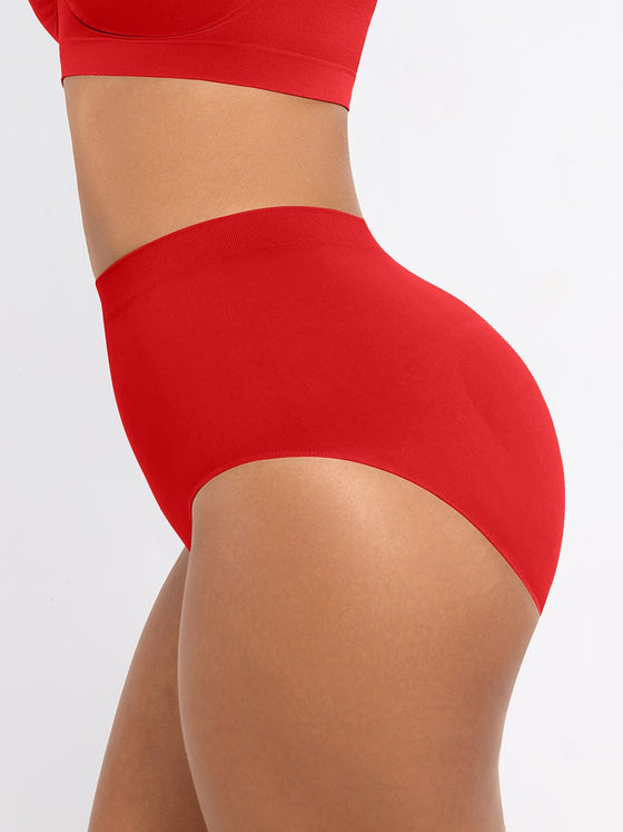 Wholesale Seamless High-Waist Tummy Control Antibacterial Peach Hip Brief