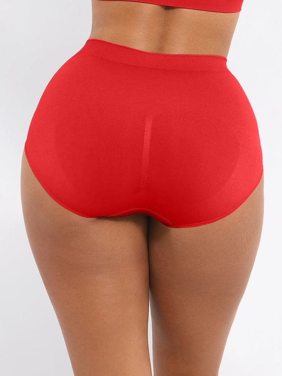 Wholesale Seamless High-Waist Tummy Control Antibacterial Peach Hip Brief
