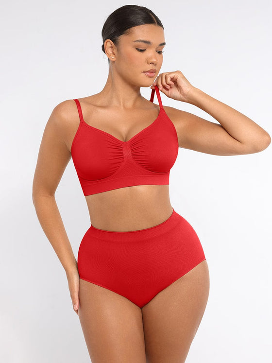Wholesale Seamless High-Waist Tummy Control Antibacterial Peach Hip Brief