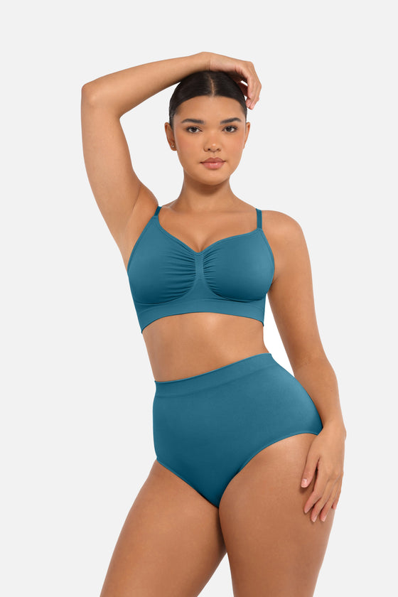 Wholesale Seamless High-Waist Tummy Control Antibacterial Peach Hip Brief
