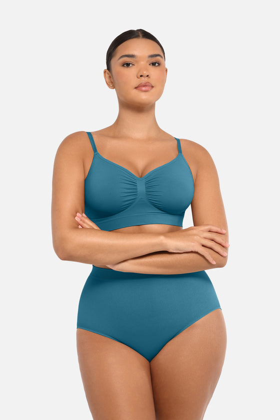 Wholesale Seamless High-Waist Tummy Control Antibacterial Peach Hip Brief