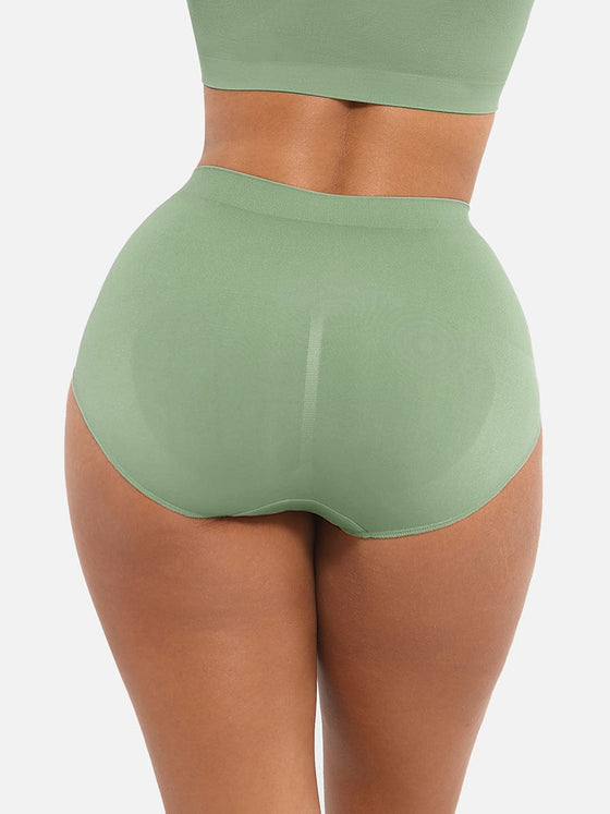 Wholesale Seamless High-Waist Tummy Control Antibacterial Peach Hip Brief