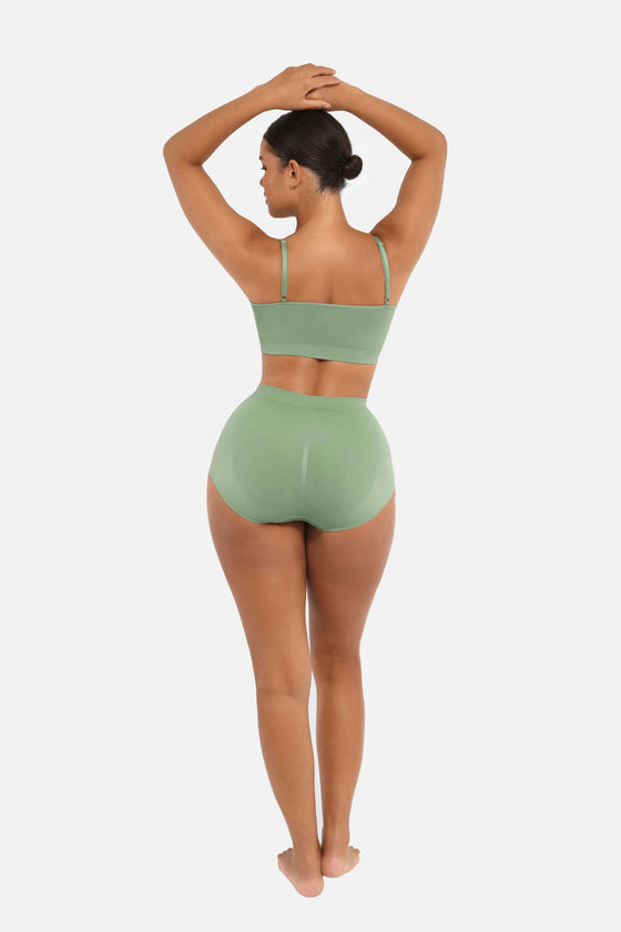 Wholesale Seamless High-Waist Tummy Control Antibacterial Peach Hip Brief