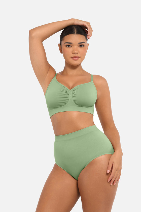 Wholesale Seamless High-Waist Tummy Control Antibacterial Peach Hip Brief