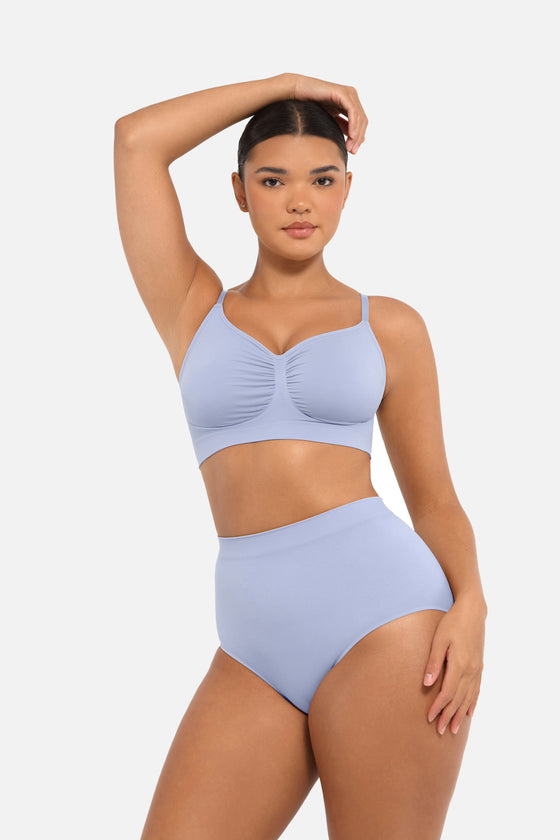 Wholesale Seamless High-Waist Tummy Control Antibacterial Peach Hip Brief
