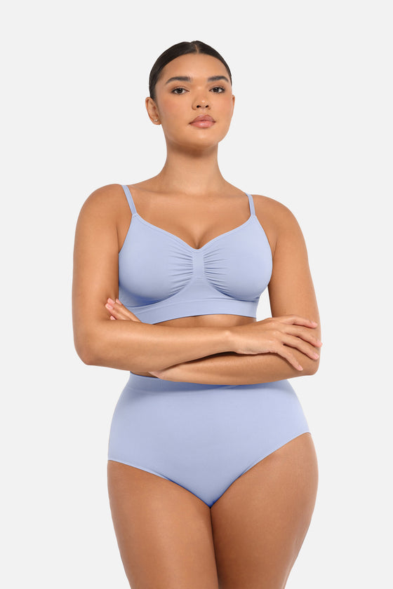 Wholesale Seamless High-Waist Tummy Control Antibacterial Peach Hip Brief