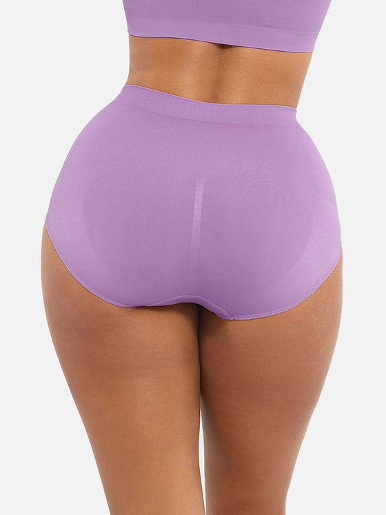 Wholesale Seamless High-Waist Tummy Control Antibacterial Peach Hip Brief