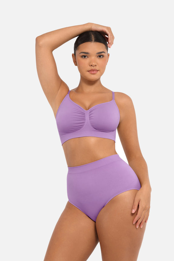 Wholesale Seamless High-Waist Tummy Control Antibacterial Peach Hip Brief