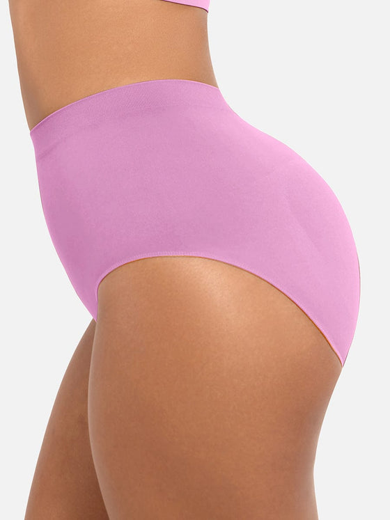 Wholesale Seamless High-Waist Tummy Control Antibacterial Peach Hip Brief
