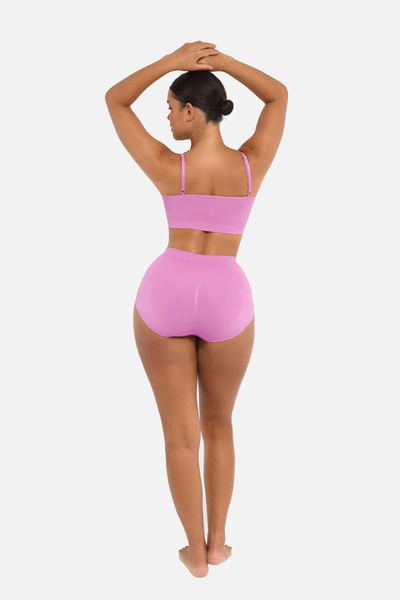 Wholesale Seamless High-Waist Tummy Control Antibacterial Peach Hip Brief