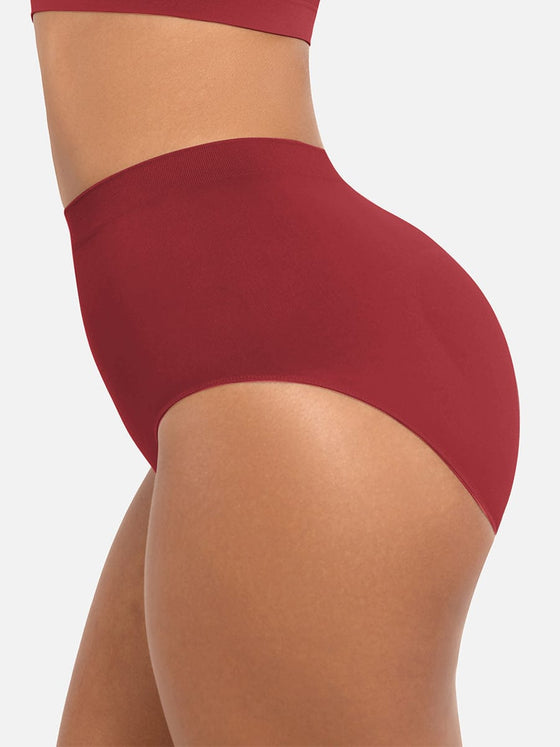 Wholesale Seamless High-Waist Tummy Control Antibacterial Peach Hip Brief