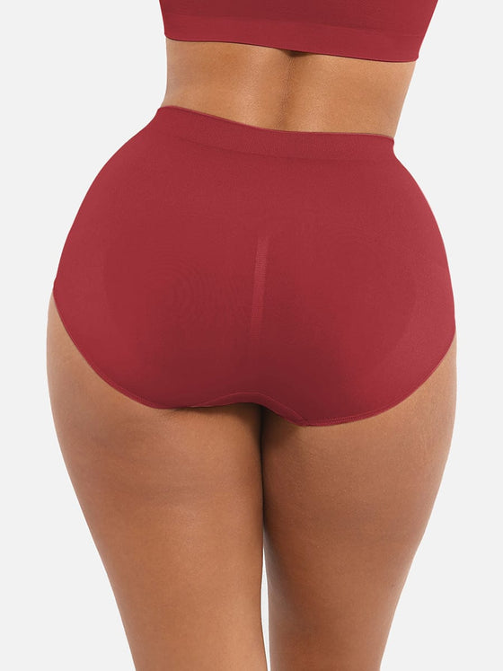 Wholesale Seamless High-Waist Tummy Control Antibacterial Peach Hip Brief