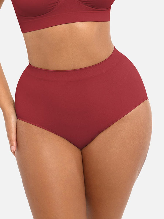 Wholesale Seamless High-Waist Tummy Control Antibacterial Peach Hip Brief