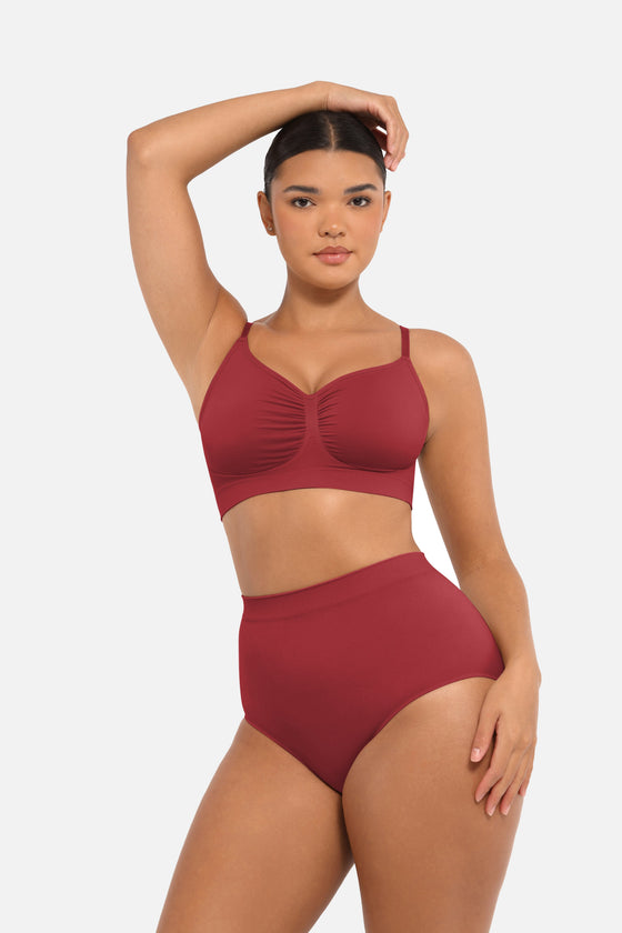 Wholesale Seamless High-Waist Tummy Control Antibacterial Peach Hip Brief