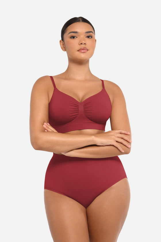 Wholesale Seamless High-Waist Tummy Control Antibacterial Peach Hip Brief
