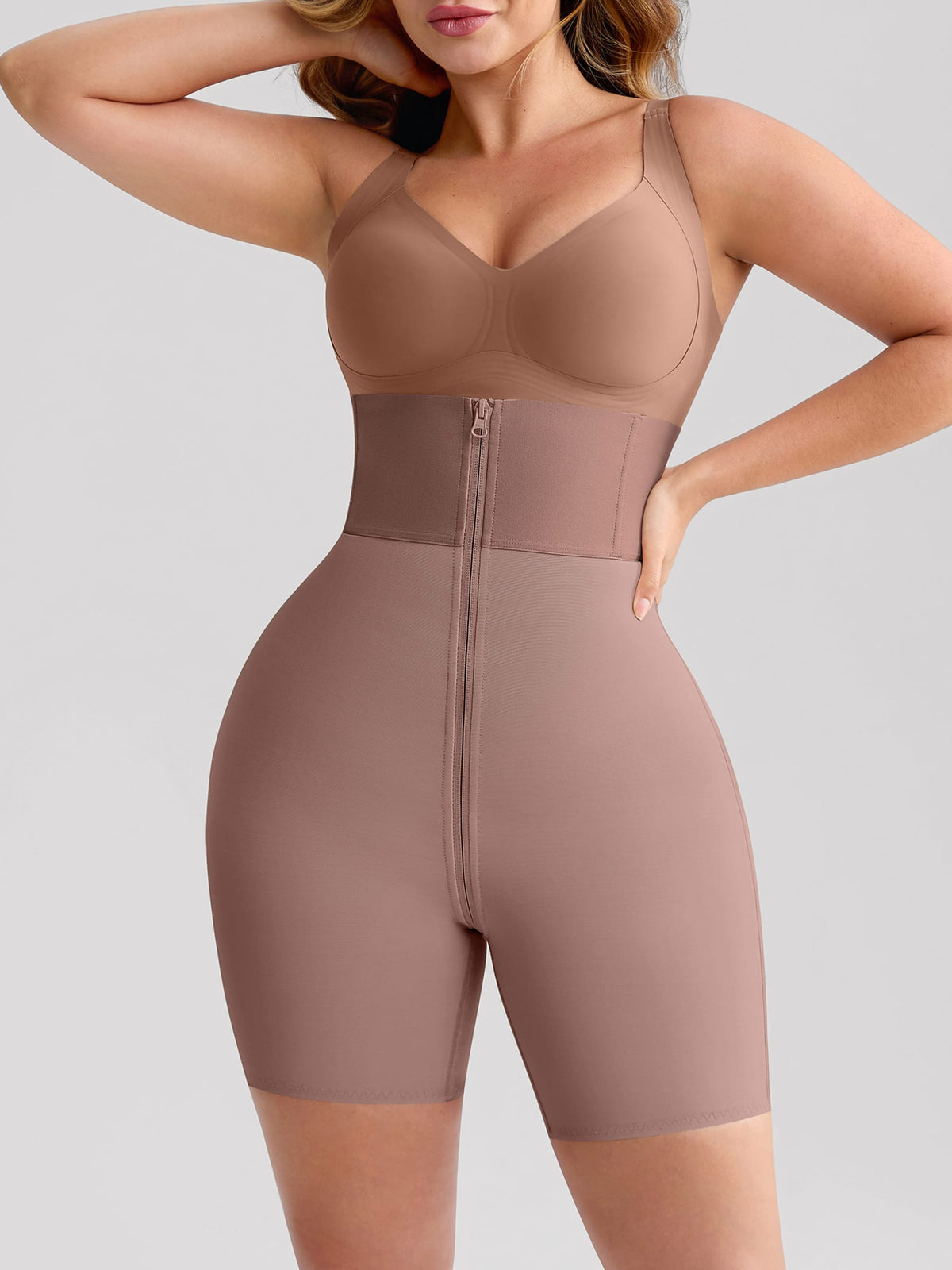 Wholesale 4 Short Steel Bones Waist & Tummy Shaper Butt Lifter Invisible Mermaid Full Body Zipper SPU