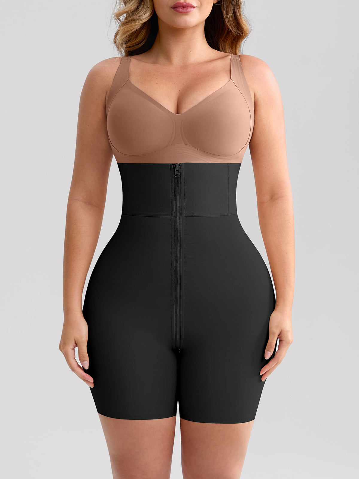 Wholesale 4 Short Steel Bones Waist & Tummy Shaper Butt Lifter Invisible Mermaid Full Body Zipper SPU