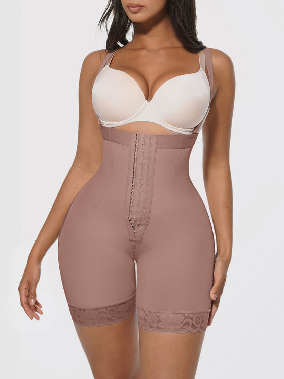 Wholesale Removable Straps Waist & Back Smoothing Shaper 4 Long Steel Bones Hourglass Faja Shapewear SPU
