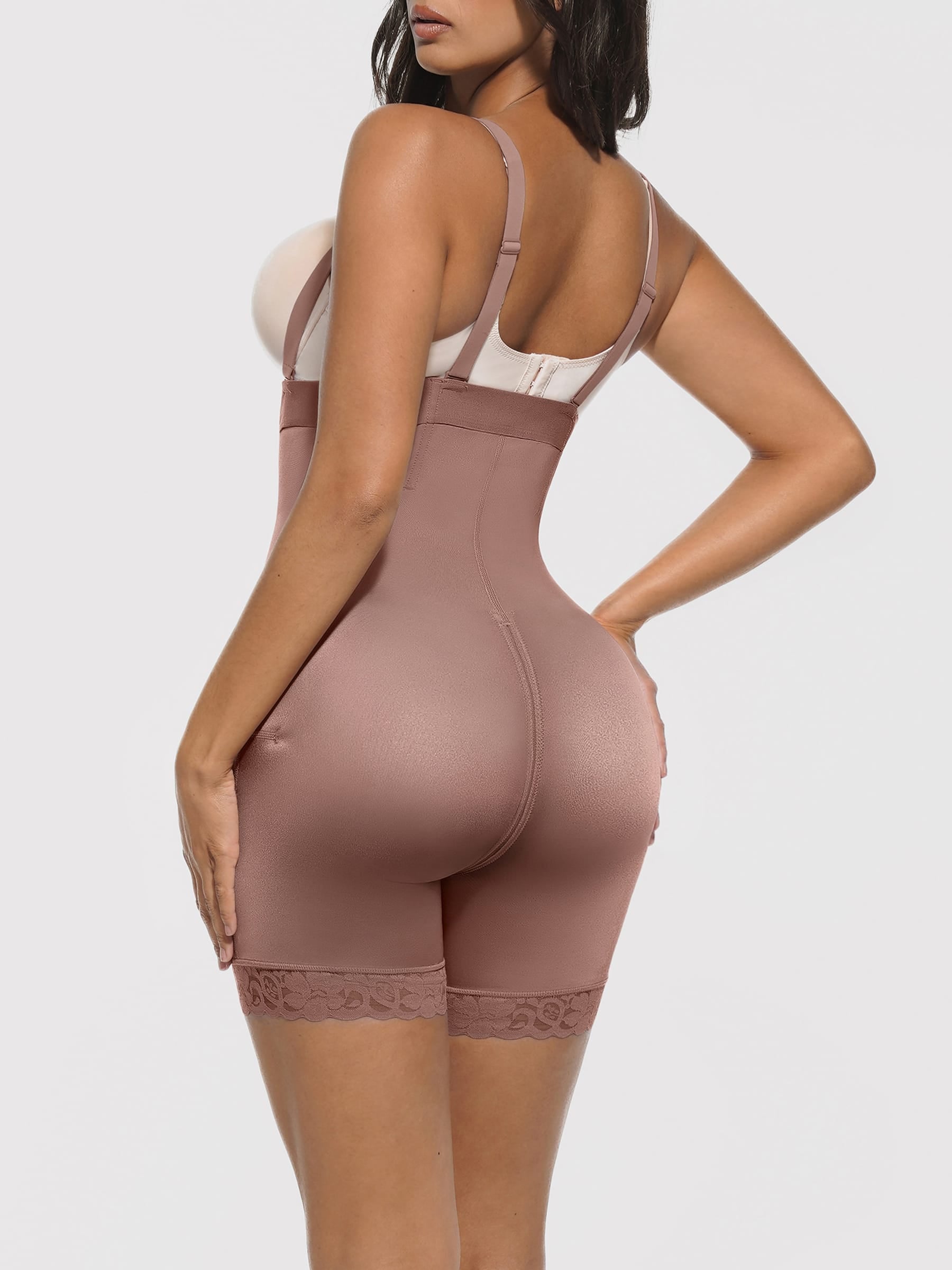 Wholesale Removable Straps Waist & Back Smoothing Shaper 4 Long Steel Bones Hourglass Faja Shapewear SPU