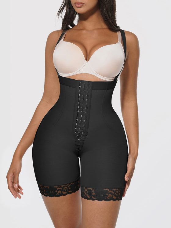 Wholesale Removable Straps Waist & Back Smoothing Shaper 4 Long Steel Bones Hourglass Faja Shapewear SPU