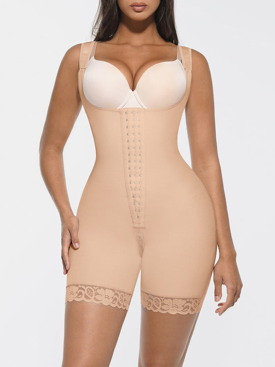 Wholesale Wide Straps U-shaped Bust Support Cross-Back & Waist Shaping Butt Lift Body Shaper SPU