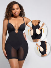 Wholesale Plunge Low-Back Mid-Thigh Shapewear With Removable Butt And Hips Pads
