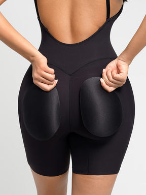 Wholesale Low-cut Back Body Shaper with Built-in Removable Fake Buttocks and Crotch Pads