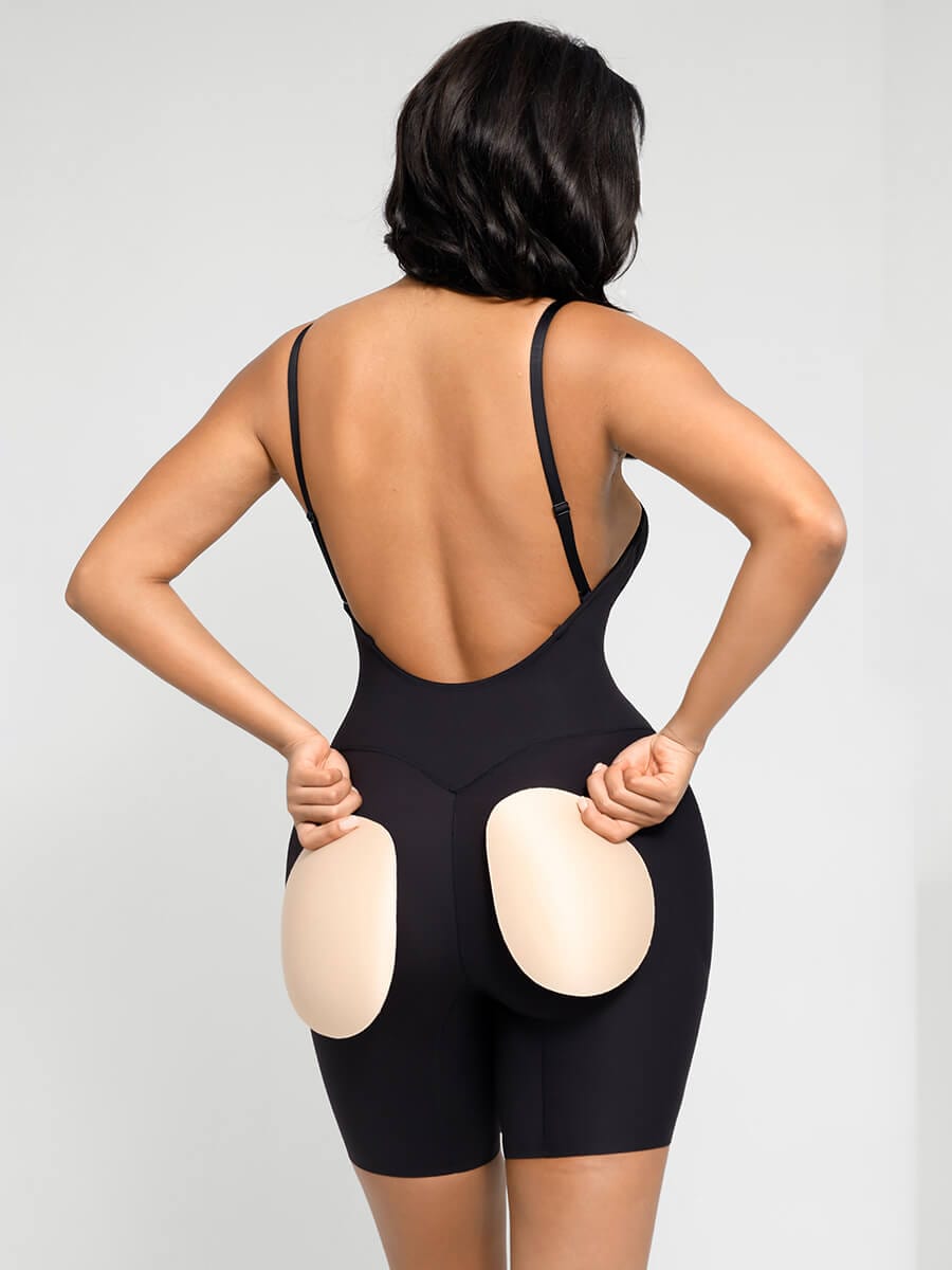 Wholesale Low-Cut Back Body Shaper with Built-in Removable Fake Buttocks Light Skin / XL Wholesale Low-Cut Back Body Shaper with Built-in Removable Fake Buttocks Light Skin / XL