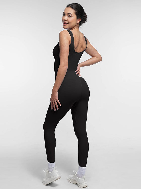 Wholesale Seamless Square Neck U-Shaped Back Design Shaping Jumpsuit