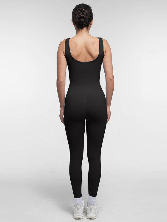 Wholesale Seamless Square Neck U-Shaped Back Design Shaping Jumpsuit